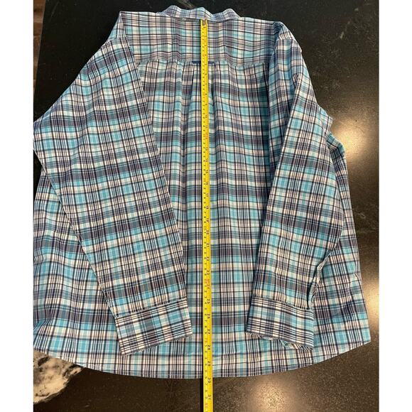 Panhandle Slim Tuf Cooper Performance Blue Plaid Button up XL long sleeve - Picture 9 of 9